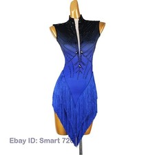 Latin Dance Dress Salsa Tango Cha Cha Ballroom Rhinestone Competition Dress F972