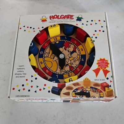 Vintage Holgate Hickory Dickory Dock Clock Wood Preschool Educational Time Toy