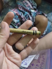 Crayola Crayon - Olive Green - Binney & Smith Retired Rare Color Vintage