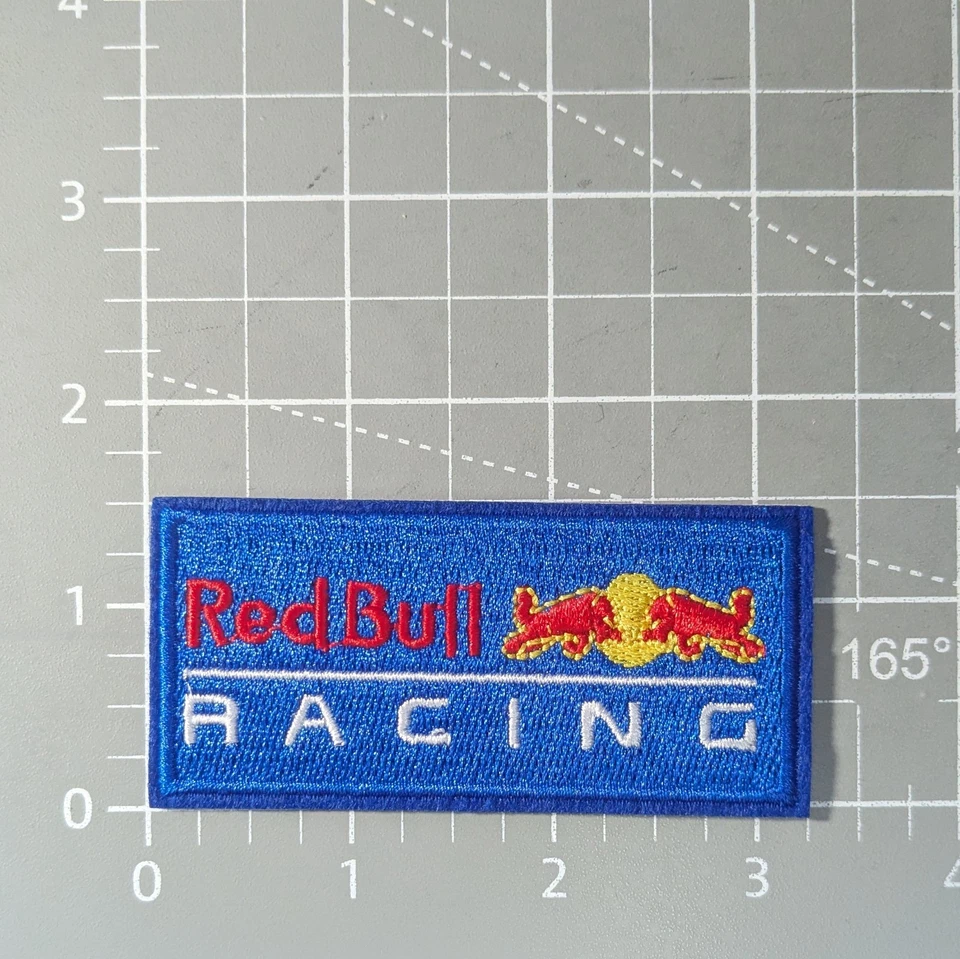 Red Bull Racing Fan Patch Motorsports Energy Drink Embroidered Iron On 1.5x3.25" - Image 2 of 3