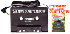 Car Audio Cassette Adapter, 3.5mm Gold Plated Plug Black