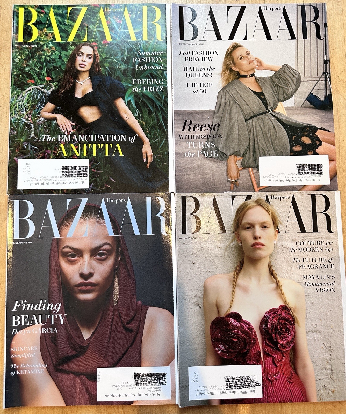 4 Lot Bazaar Magazine Issue May June August November 2023 Reese Witherspoon
