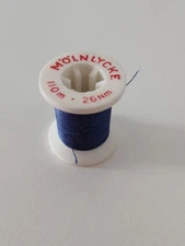 Vintage Mölnlycke Blue Sewing Thread Spool Collectable