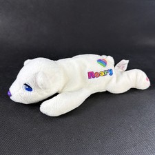 Vtg Lisa Frank Roary White Polar Bear Teddy Stuffed Animal Beanbag Plush 8  