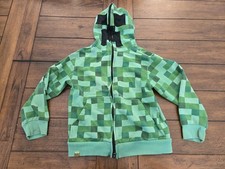 MAD ENGINE Minecraft Creeper full zip mask hoodie sweatshirt youth Small
