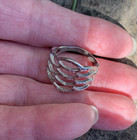 Vintage Silvery Net Style Ring Size 8 Perfect Condition, Signed "RHOD.,E.P.S/A" — photo 3