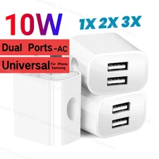 Wall Charger Dual USB AC US Plug 2.1A Power Adapter Universal Home Travel Phone