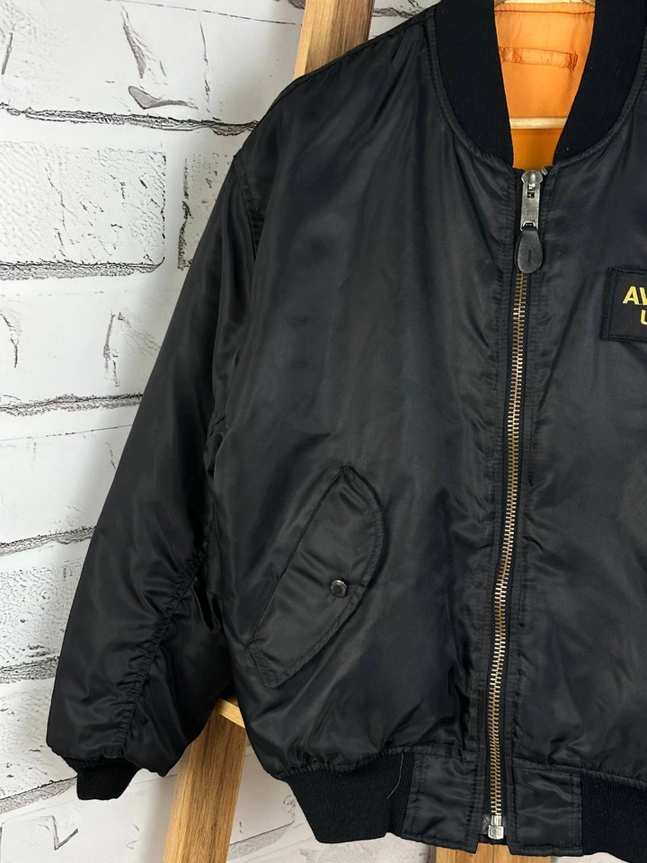 Avirex Bomber Reversible Jacket Vintage 90's Black Size XL - Image 3 of 4