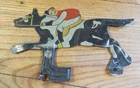 Vtg J Chein tin litho flat RACE HORSE 6" x 3 3/4"