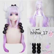 Peluca Cosplay Miss Kobayashi's Dragon Maid utilería cola de pelo tocado cómic Halloween