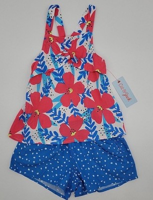 Girls matching 2 pc sets summer Cat & Jack Flowers Design Size 4t