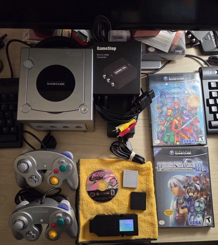 Nintendo GameCube Game Lot With Broadband Adapter & Phantasy Star Online & Kirby