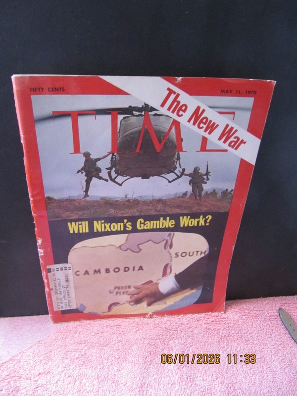 TIME MAGAZINE MAY 11 1970 THE NEW WAR NIXON'S GAMBLE COVER