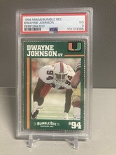 1994 MIAMI/BUMBLE BEE PERFORATED DWAYNE JOHNSON ROOKIE RC #94 PSA 3