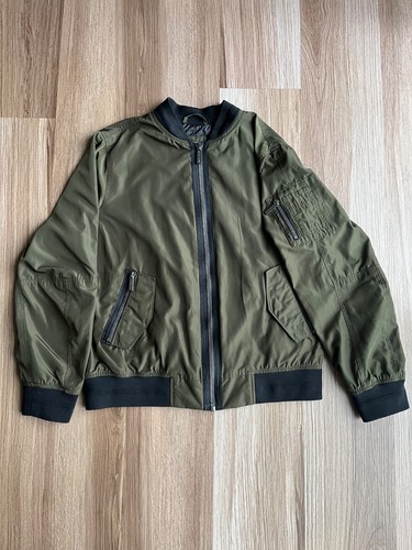 Michael Kors army Men’s bomber jacket olive green size-L excellent black MA-1