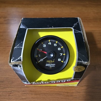 Auto Gage Auto Meter 2300 3 3/4  Pedestal Black Tachometer 0-8000 RPM