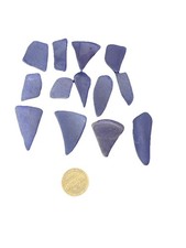Sea Glass For Jewelry, Crafts, Art, Display, Sand-Tumbled, Frosted Look, Blue