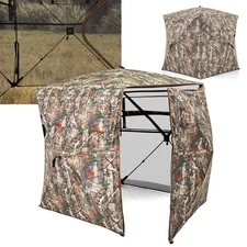 360° One-Way See-Through Hunting Blind w/ Full-Open Door Portable Carry Bag