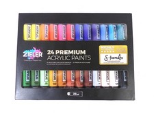 Unused Boxed Set Of Zieler 24 Premium Acrylic Paint Tubes 24x 22ml