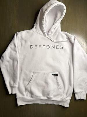 Deftones White Pullover Hoodie Roses Graphic Band Sweatshirt Men s Medium