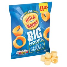 Hula Hoops Big Hoops Salt & Vinegar Crisps 70g 10 Pack Multipack