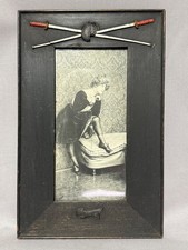 Antique    RISQUE.   Fencing Girl Picture , Sword & Glove Frame    Campbell 1901