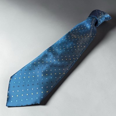 Vesuvio Napoli Tie Mens The Obsessed Blue Polka Dot 100% Silk 58 