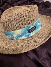 VTG Original Panama Jack Straw Hat Cap Beach Tropical Floral Headband - Mens Med