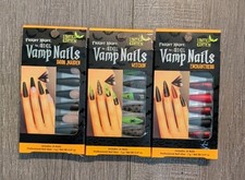 3 Fright Night Halloween Vamp Nails W/ Glue Dark Maiden Enchantress Witchin' NEW