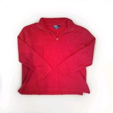Polo Ralph Lauren Men  s Red Quarter Zip Sweater Size L   Slightly Used