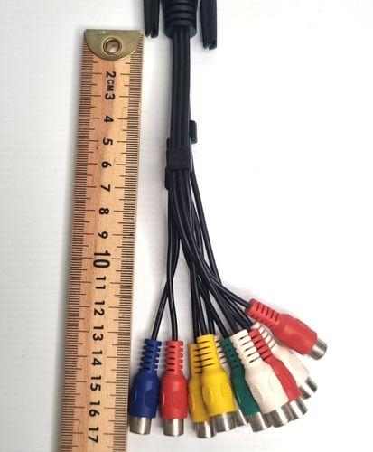 VGA DB15 Pin to 11 Composite RCA Cable Retro Game TV Video Connection Audio - 第 8/9 張圖片