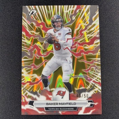 2025 Topps Resurgence Football Baker Mayfield #93 Gold Power Surge /50