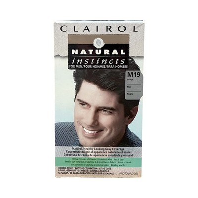 Clairol Natural Instincts for Men M19 BLACK Hair Color Kit Faded Box