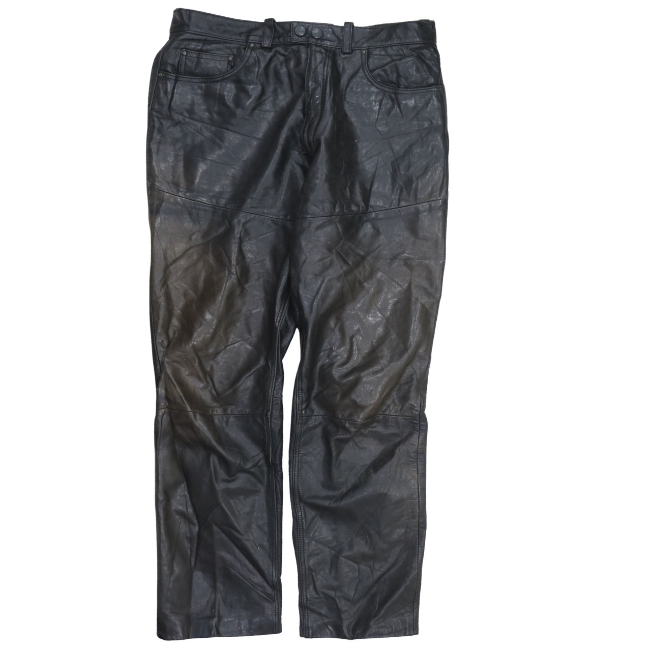 Dainese Mens Leather Trousers Black Panelled Biker Motorcycle Lined Zip Pant M