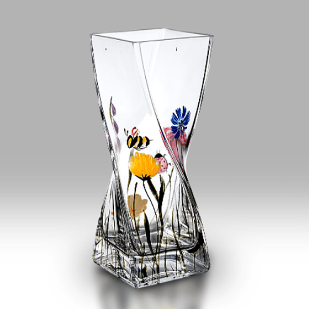 Nobile Glassware Bees & Ladybird 20cm Twist Glass Vase 2200-21