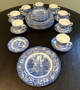Vintage Blue and White Dinnerware | eBay