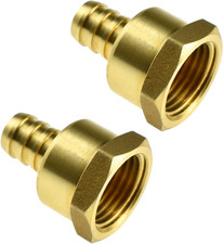 2-Pack 1/2 Inch PEX to 1/2 Inch NPT Female Thread Pipe Fitting Lead-Free Brass B
