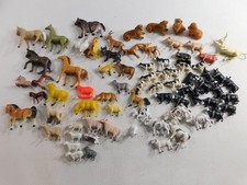 Lot of 70 Plastic Farm Animals Dogs Cows Horses Figures  Read