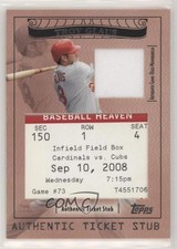 2009 Topps Ticket To Stardom Stubs Plus Memorabilia /160 Troy Glaus #TSP-19 1h1
