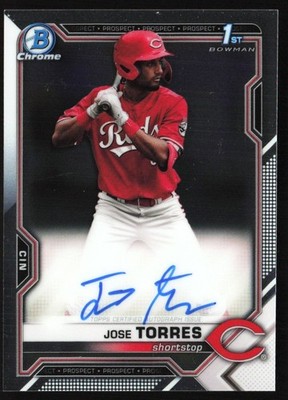 2021 Bowman Draft Chrome Pick Jose Torres Auto #CDA-JTO TS8-1