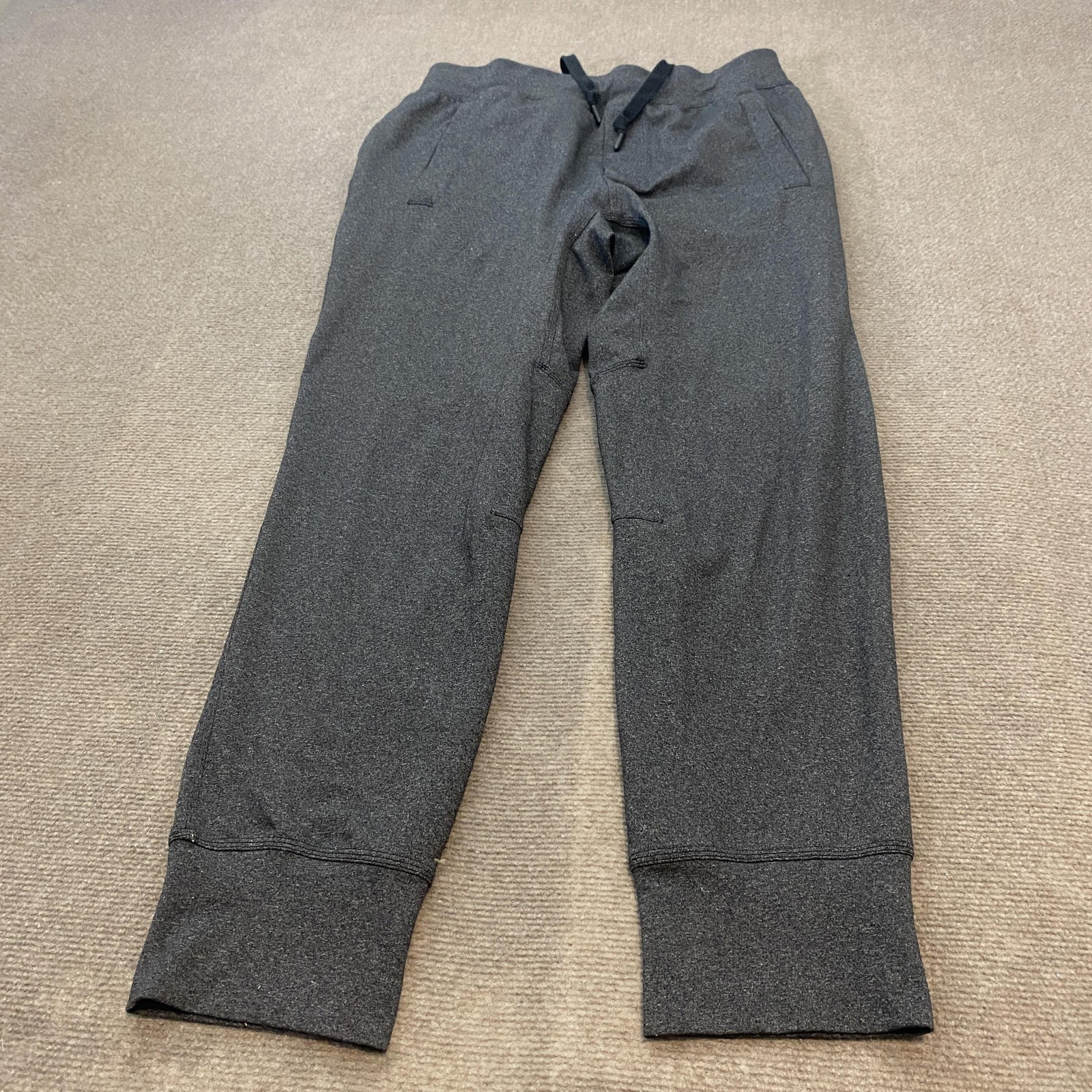 Lululemon Jogger Pants Mens Large Gray Flecked Elastic Waist Athletic Cuffed