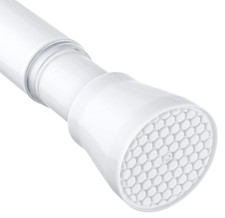 Barra de Cortina de Ducha Ajustable 45-77", Blanca, Sin Taladro, Tensi n
