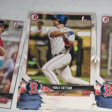 2018 BOWMAN DRAFT lot 12 KOLE COTTAM Boston Red Sox