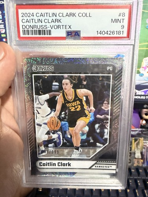 #ad 2024 Panini Caitlin Clark Collection PSA 9 Donruss Caitlin Clark #8 Vortex 399 $60.00