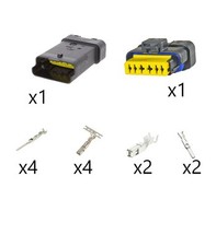 Miniseal Male Female 6 Way Connector Kit Black