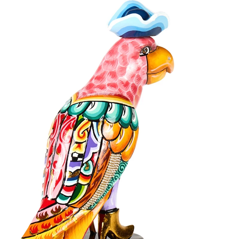 PAPPAGALLO Pirata Statua Scultura Tom's Drag 4602 Francis D 55 cm Pop Art Arredo, fotografia 8 di 9