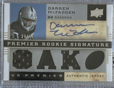 2008 Darren McFadden Upper Deck Premier RC AUTO Patch BLACK OAK SP #D 24/60