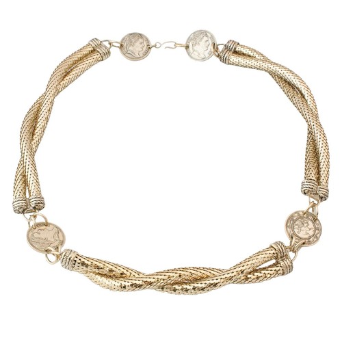 Ceinture Vintage Années 80 ACCESSOCRAFT - Ton Or, élastique, Taille Extra Petite (XS)