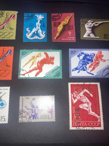 16 Vtg. MNH USSR Sports Stamps, 1972-90. Most are Cancelled. $1 Ships. Nice DEAL - Picture 3 of 14