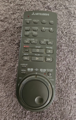 Mitsubishi 136H VCR TV VHS Player Remote Control w/ Jog Wheel Dial Shuttle WORKS